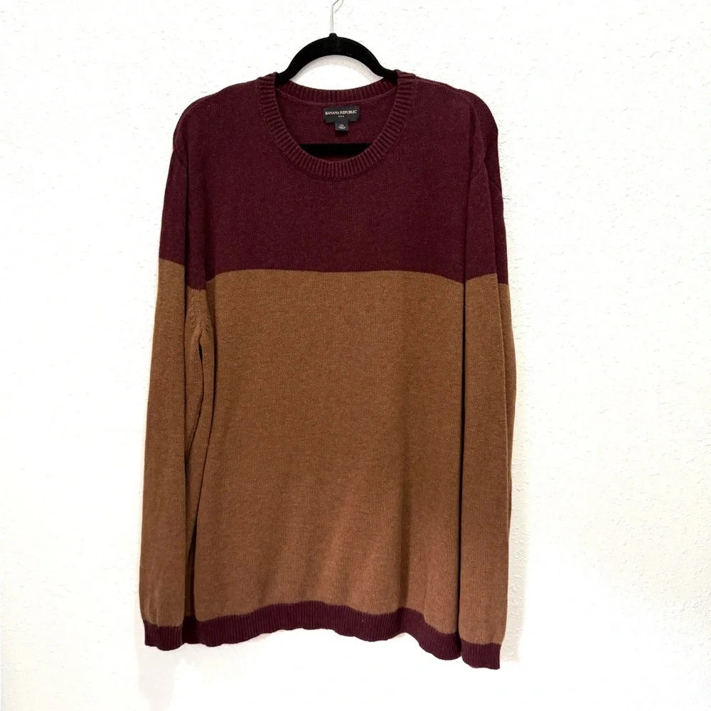 Banana Republic Wool‎ blend Two-Tone Crewneck Sweater XXL
